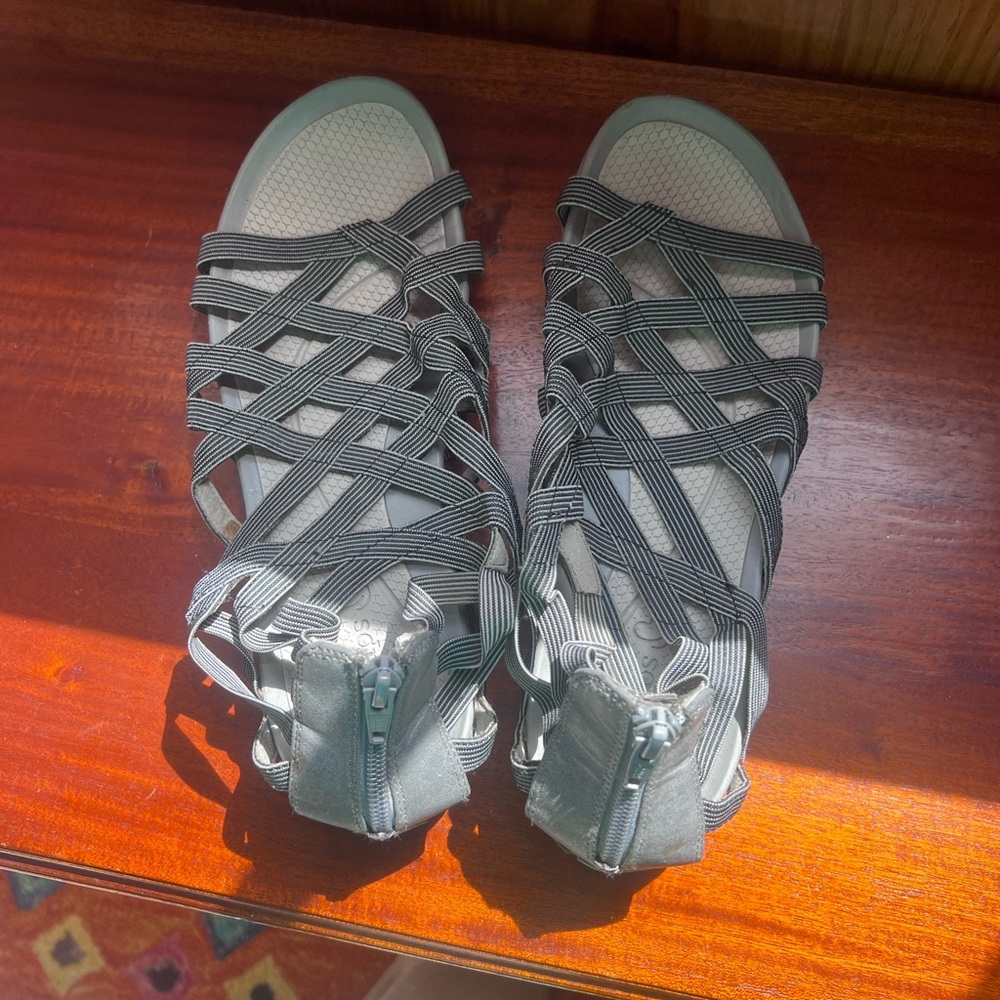 Stylish Gray Strappy Sandals